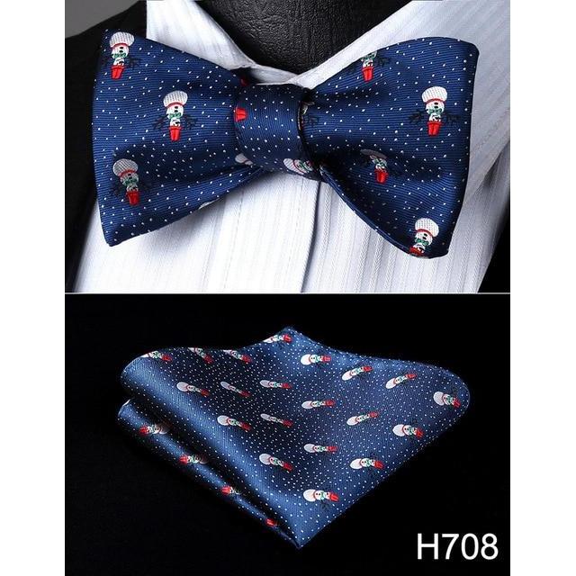 Christmas Holiday Collection Silk Bow Ties & Handkerchiefs