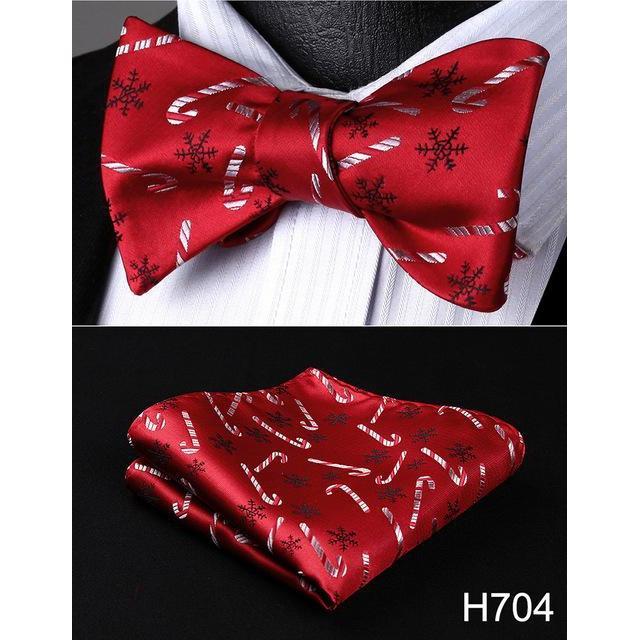 Christmas Holiday Collection Silk Bow Ties & Handkerchiefs
