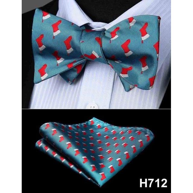 Christmas Holiday Collection Silk Bow Ties & Handkerchiefs