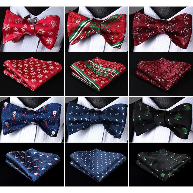 Christmas Holiday Collection Silk Bow Ties & Handkerchiefs