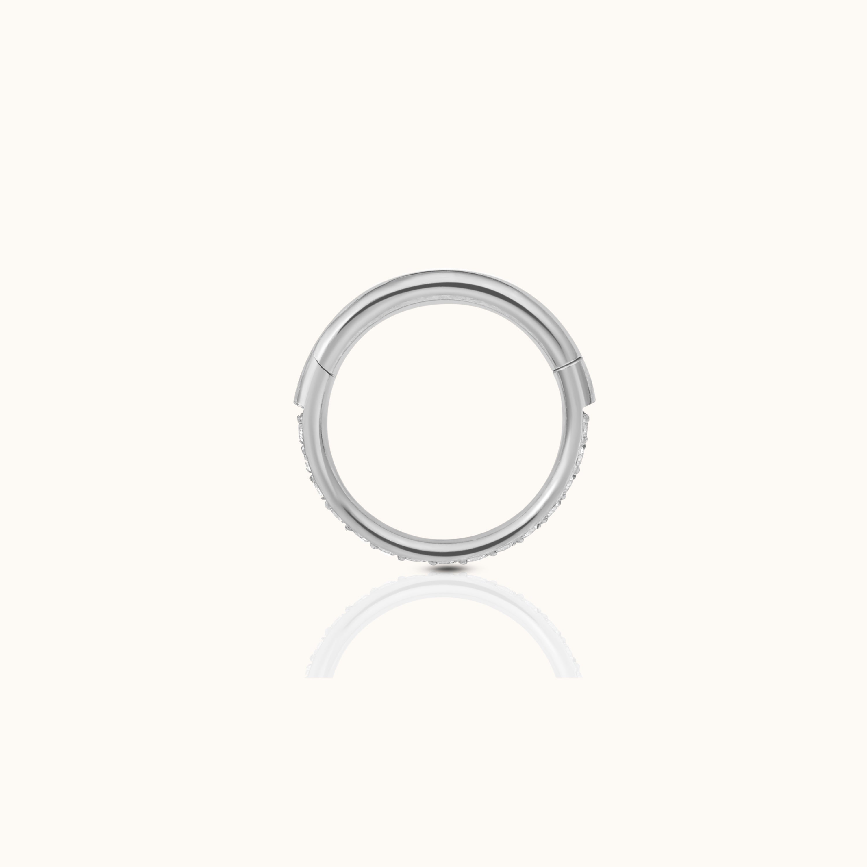 Classic CZ Clicker 6mm Titanium Hinged Hoop Earring