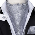 Colorful Silk Ascot/Cravat Tie, Handkerchief & Cufflinks Set