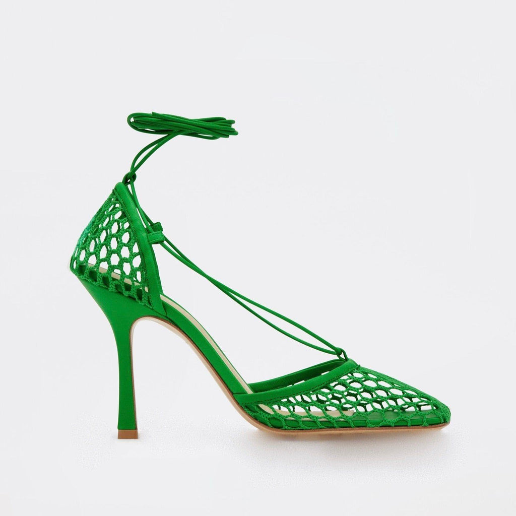 Controversial Square Toe Mesh Green Sandals