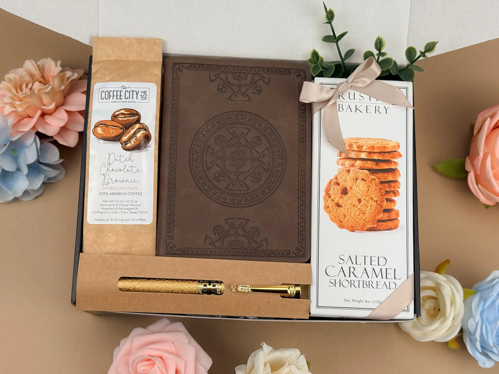 Corporate Gift Box for Employees & Coworkers with Journal, Pen & Gourmet Treats