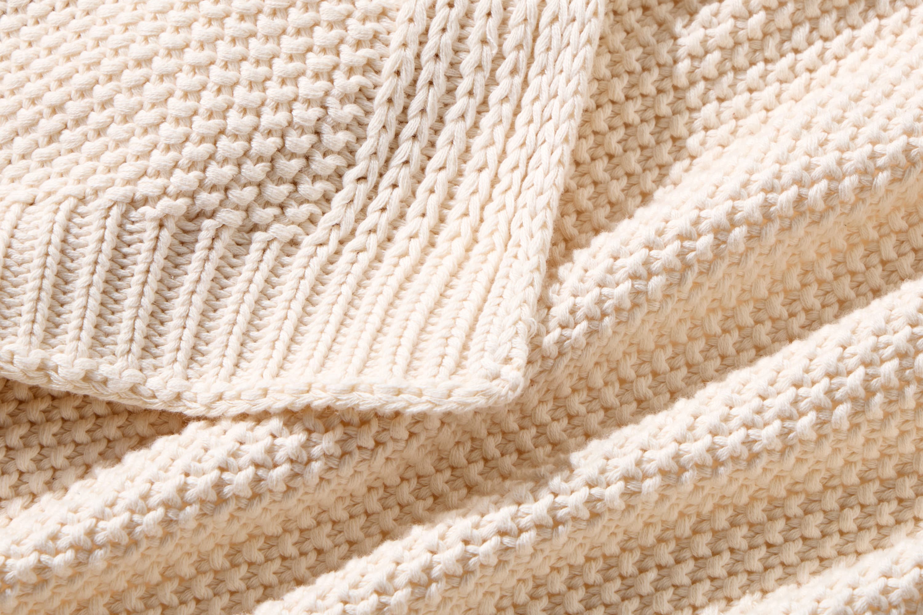 Seed Stitch Cotton Throw Blanket