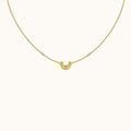 Croissant Dainty CZ Dome Pendant Necklace