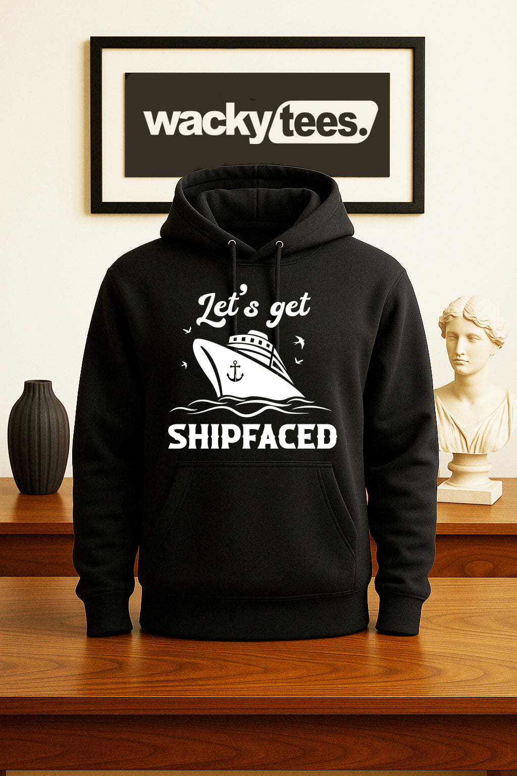 Lets Get Ship faced Cruise Cruising Vacation Boozy Graphic Tee Shirt