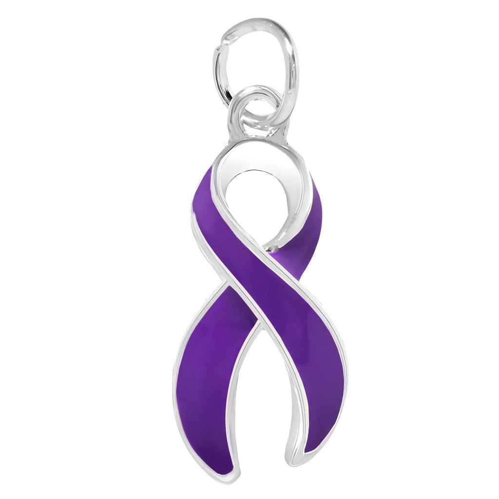 Cystic Fibrosis Purple Ribbon Charms