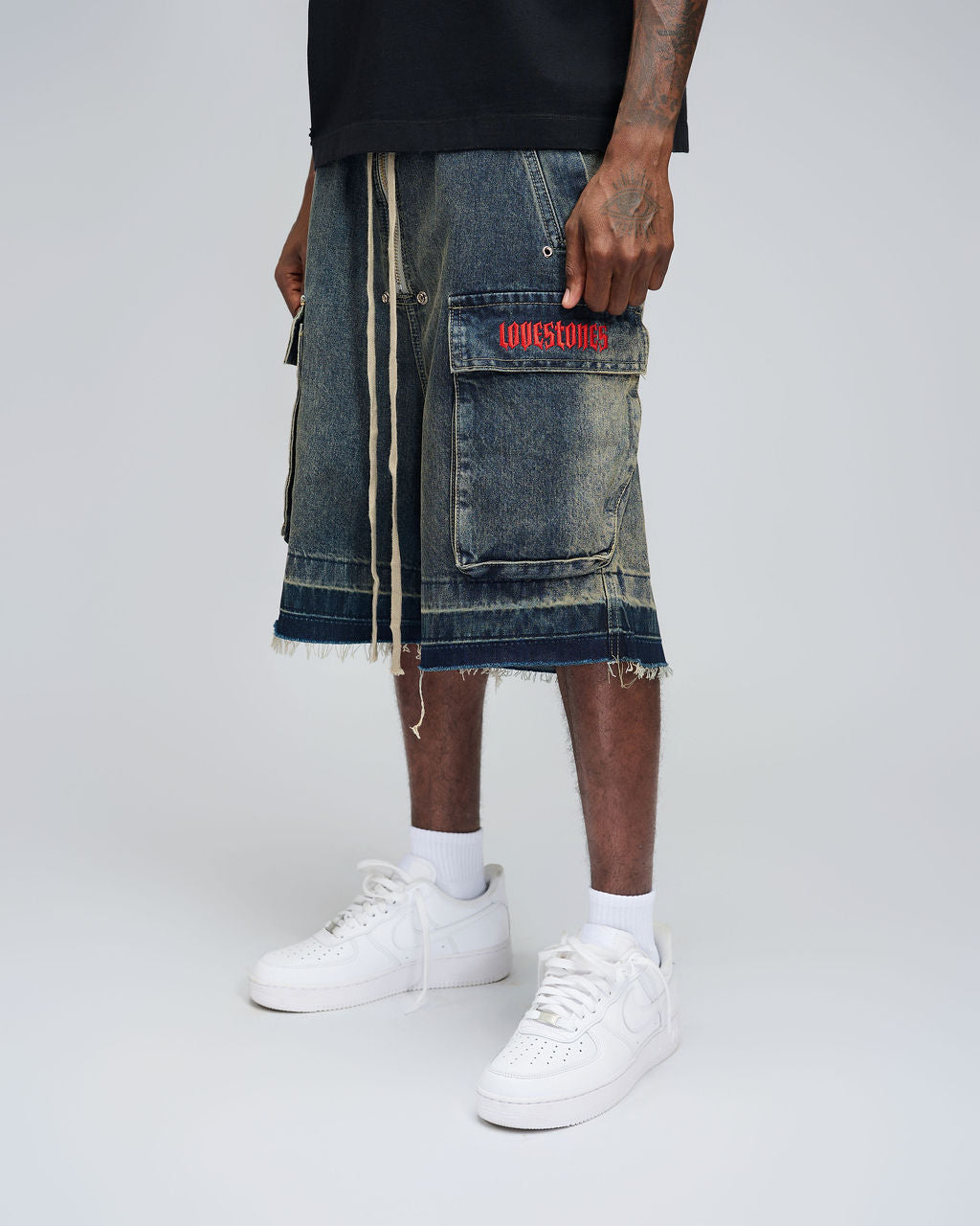 Lovestones Paradise Cargo Jorts - Blue Denim
