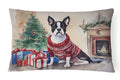 Boston Terrier Christmas Fabric Decorative Pillow DAC1277PW1216