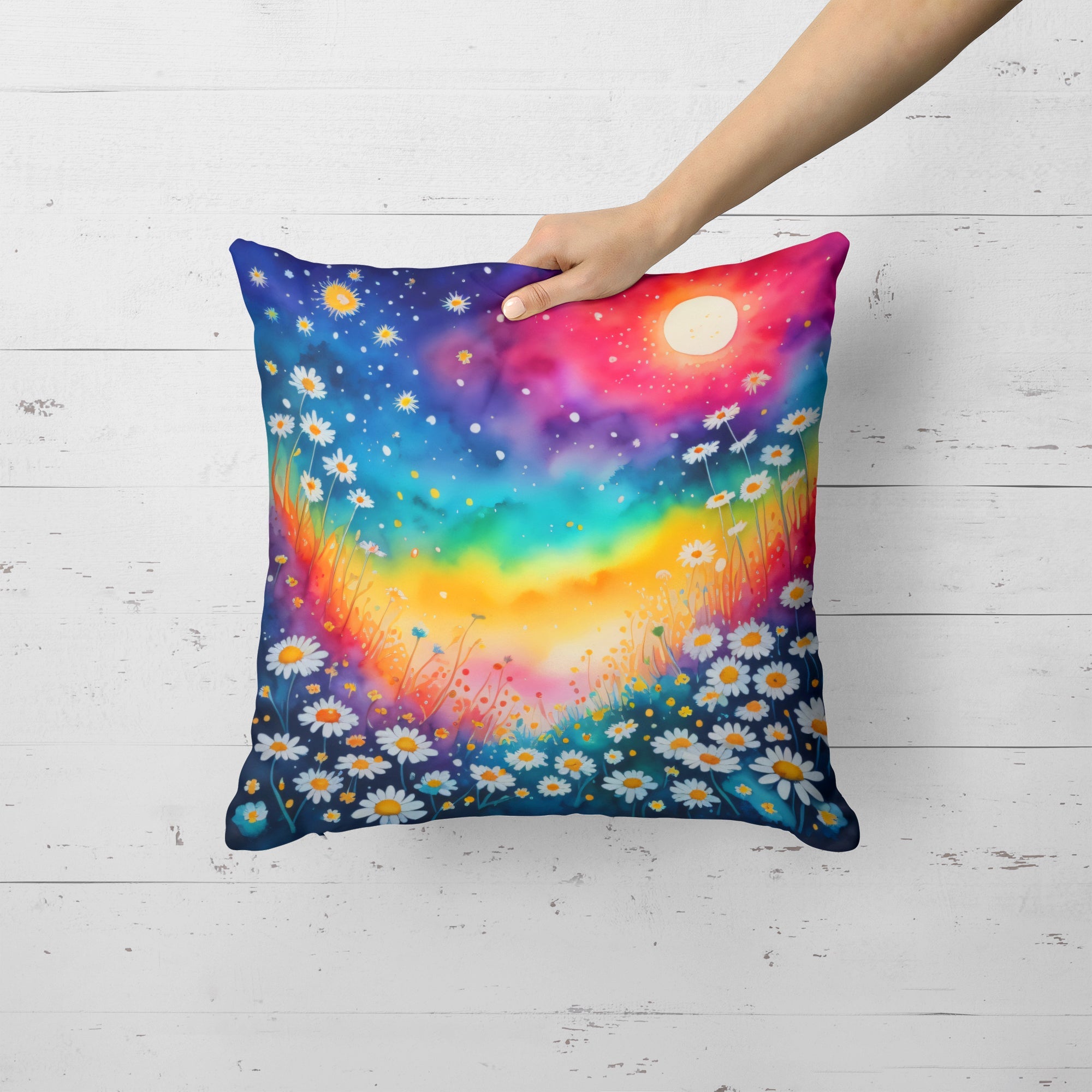 Colorful Daisies Fabric Decorative Pillow DAC1950PW1818