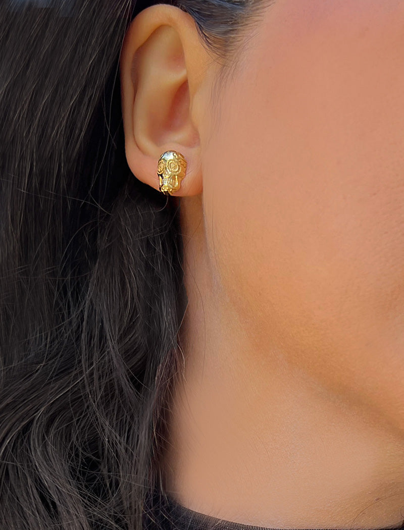 DAY OF THE DEAD Skull Stud Earrings | 925 Sterling Silver