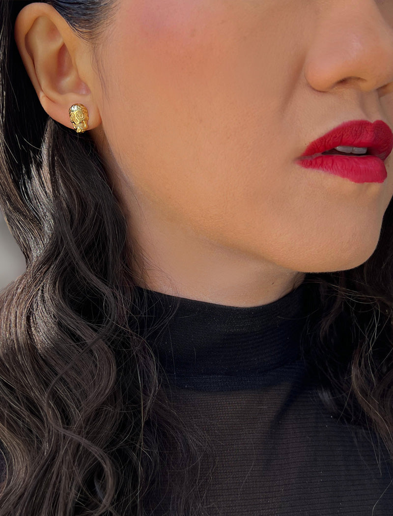 DAY OF THE DEAD Skull Stud Earrings | 925 Sterling Silver