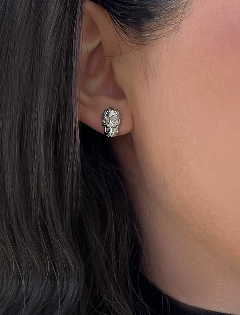 DAY OF THE DEAD Skull Stud Earrings | 925 Sterling Silver
