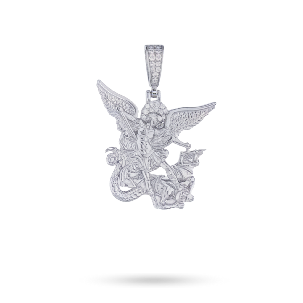 Moissanite Saint Michael Pendant – 925 Silver The Archangel Jewelry