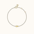 Dainty Bee Bracelet with White Stone