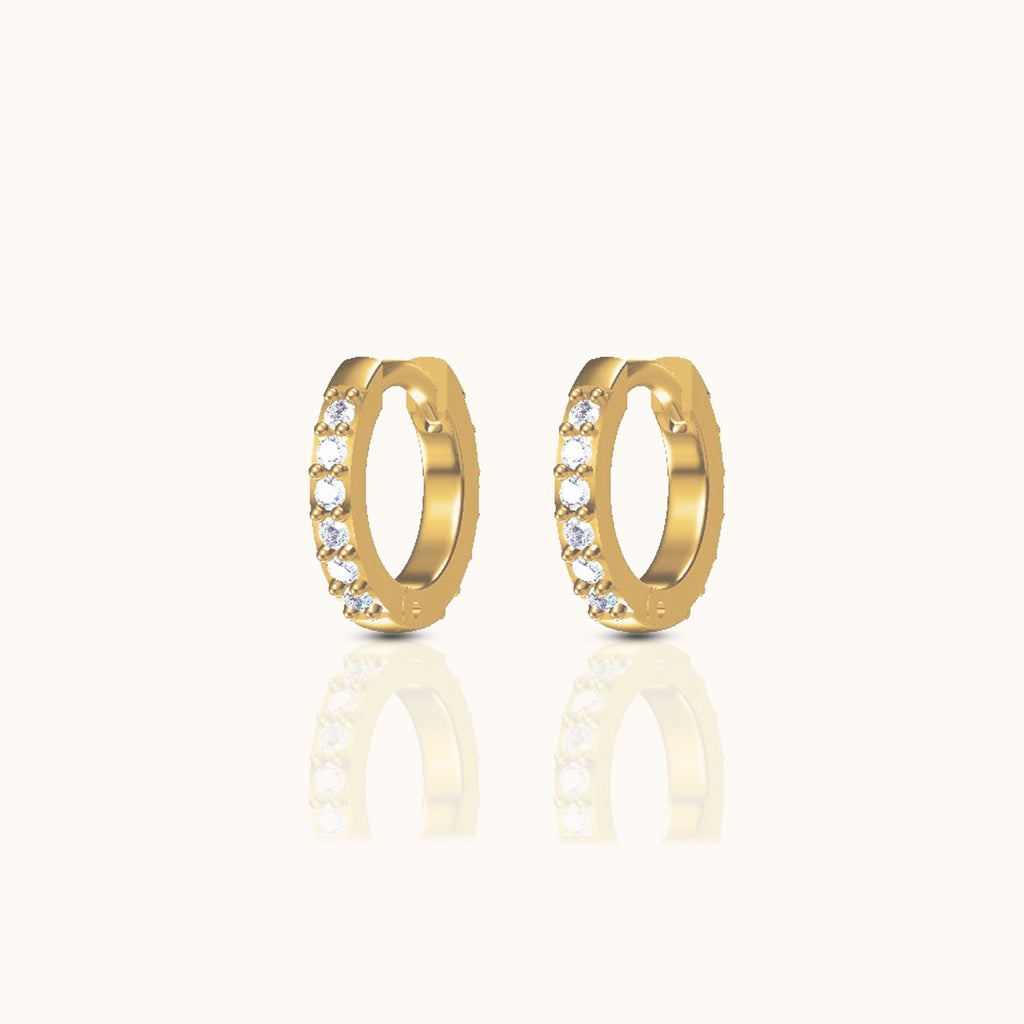 Dainty White Zircon Huggie Hoops
