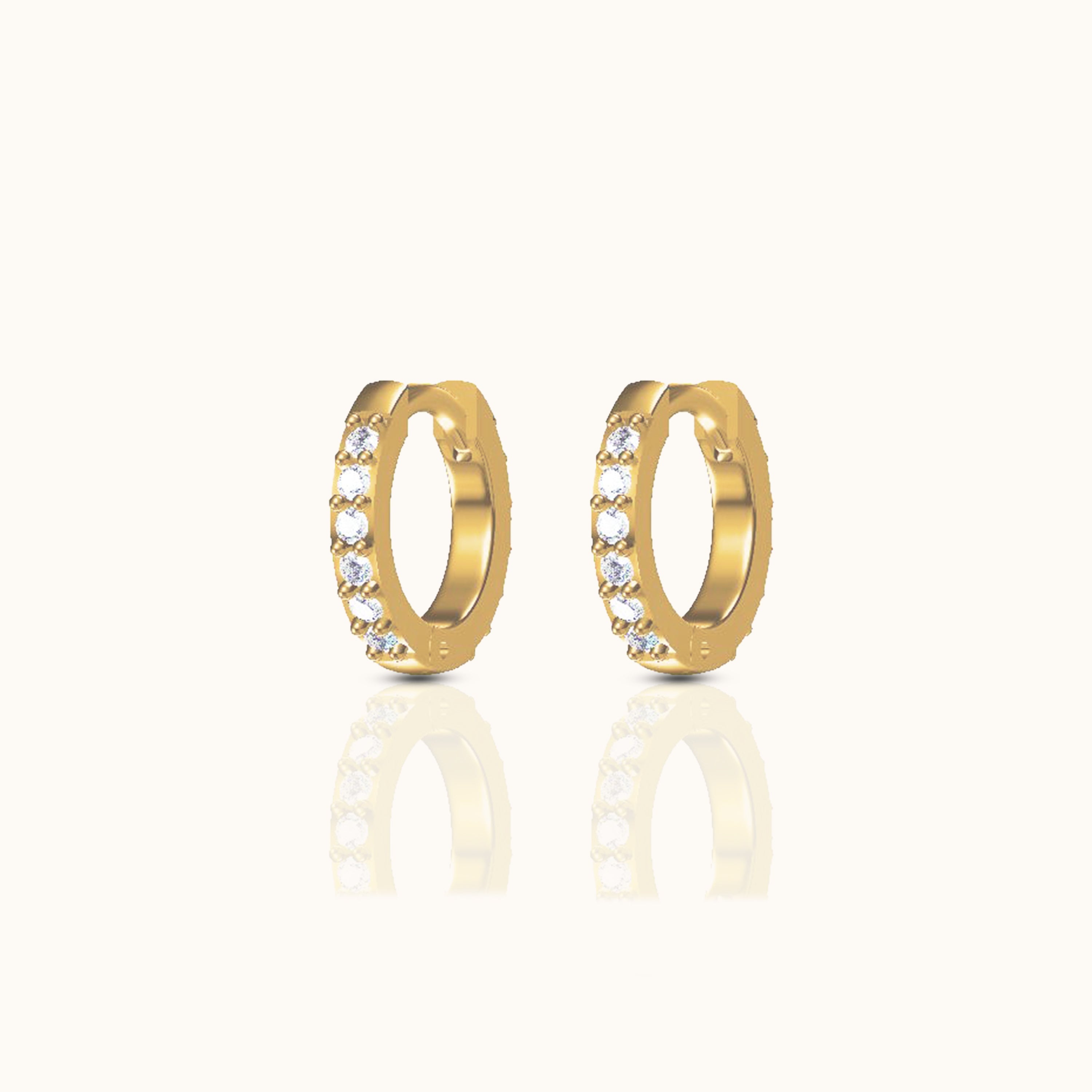 Dainty White Zircon Huggie Hoops