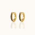 Dainty Black Zircon Huggie Hoops