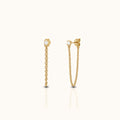 Dainty CZ Chain Stud Earrings