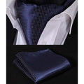 Dazzling Blue Silk Ascot/Cravat Tie & Handkerchief