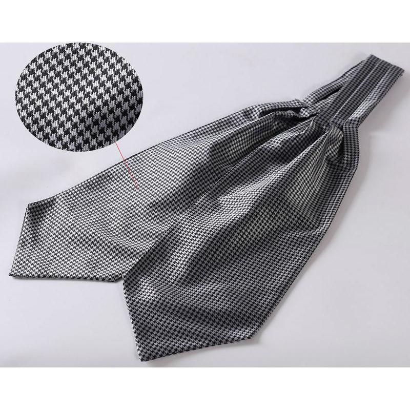 Dazzling Grey Silk  Ascot/Cravat Tie & Handkerchief