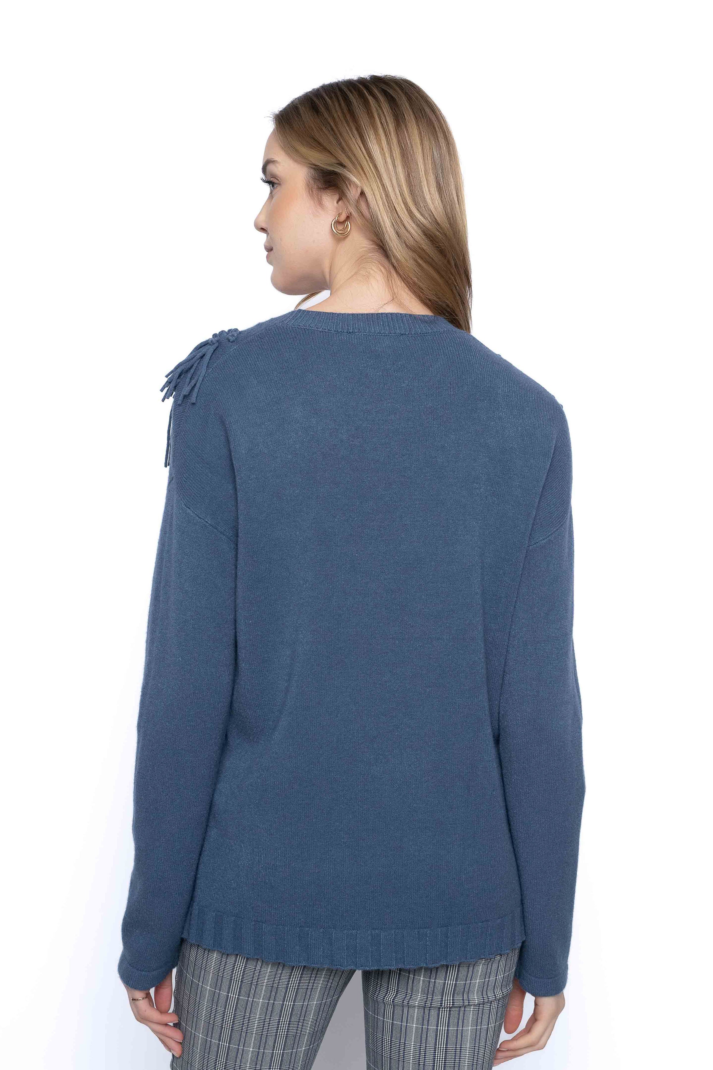 Women’s decorated neckline sweater
