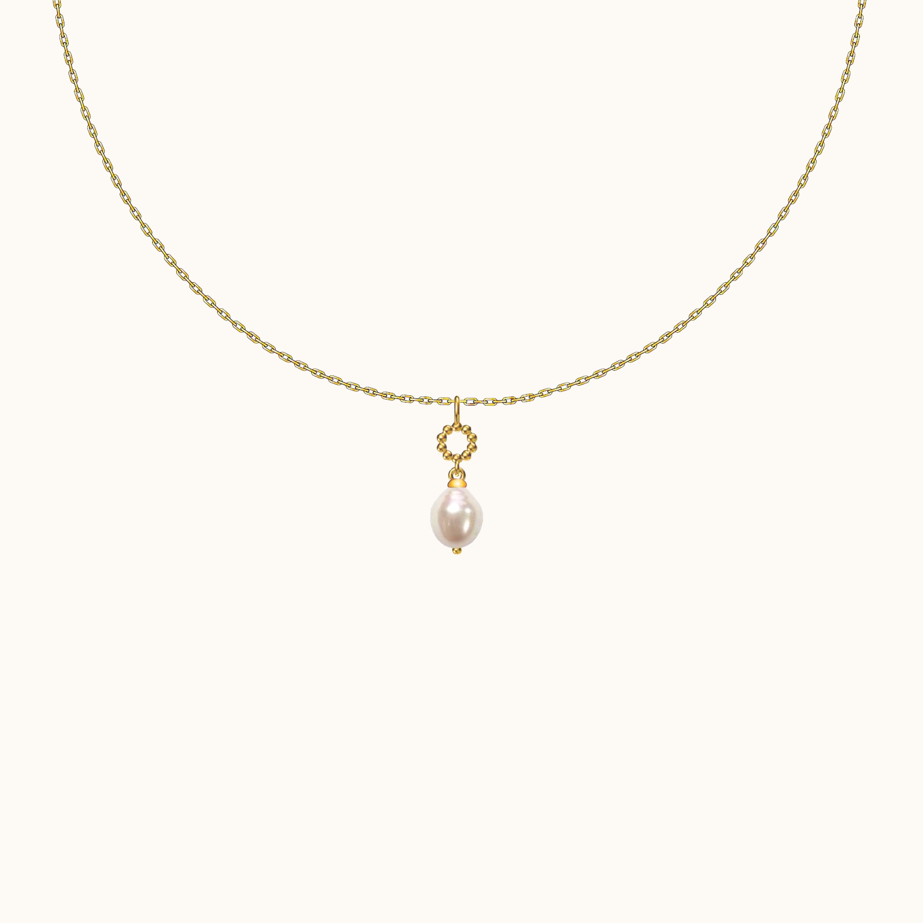 Delicate Natural Pearl Pendant Necklace