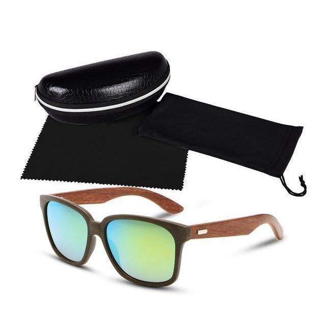Designer Wooden Frame Collection Sunglasses - 12 Colors
