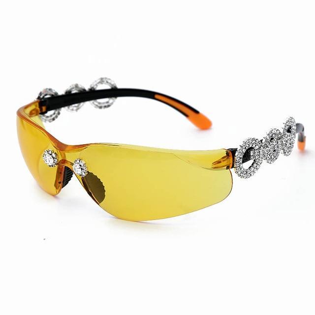 Diamond Coated Semi-Rimless Sunglasses Collection - 3 Colors