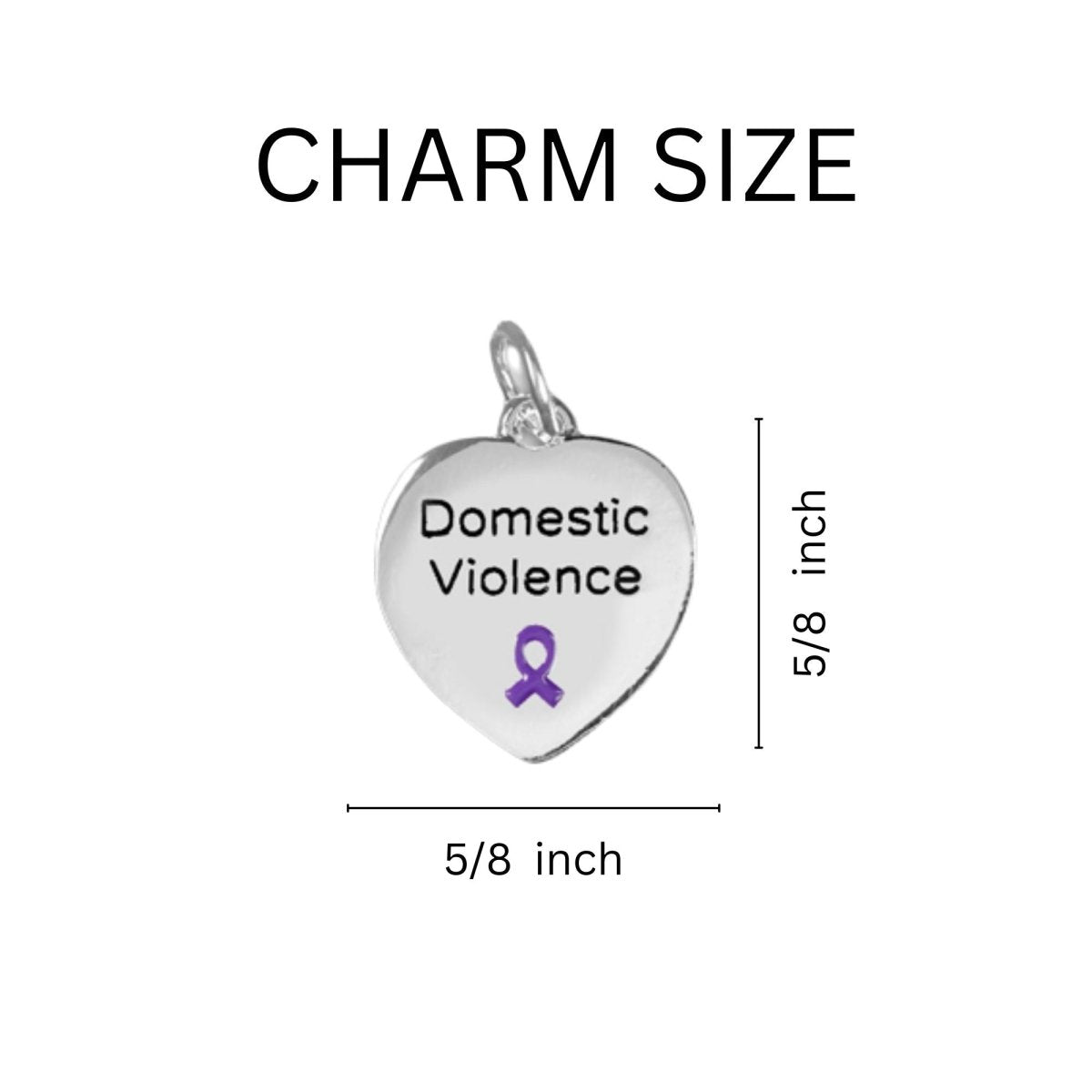 Domestic Violence Awarenes Heart Key Chains