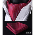 Dotted Red Silk Ascot/Cravat Tie & Handkerchief