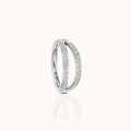 Double Circle CZ Pave Clicker Titanium Hinged Hoop Earring
