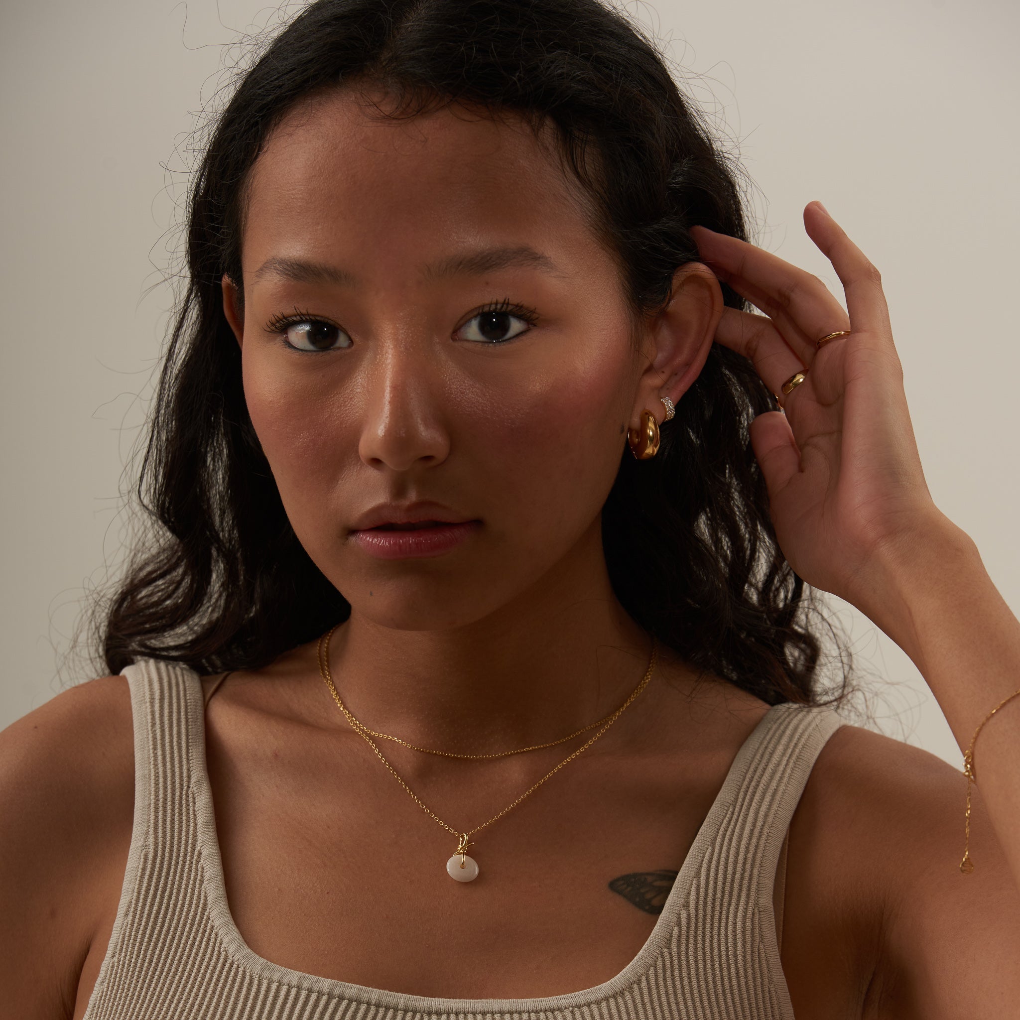 Wide CZ Hoop Earrings