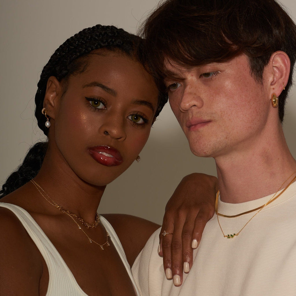 Wide CZ Hoop Earrings