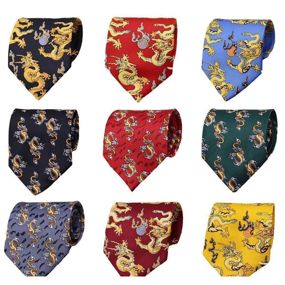 Dragon Collection Wide Neckties - 6 Colors & Styles