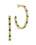 Bezel Set Mixed CZ Hoops