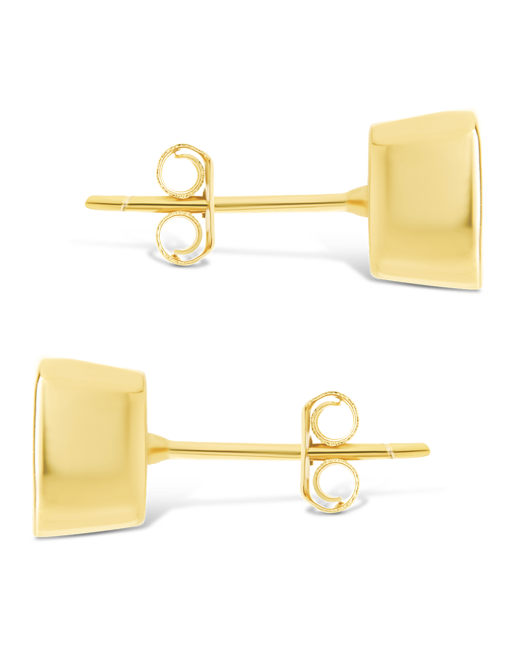 Sterling Silver Asscher Cut Bezel Set Stud Earrings