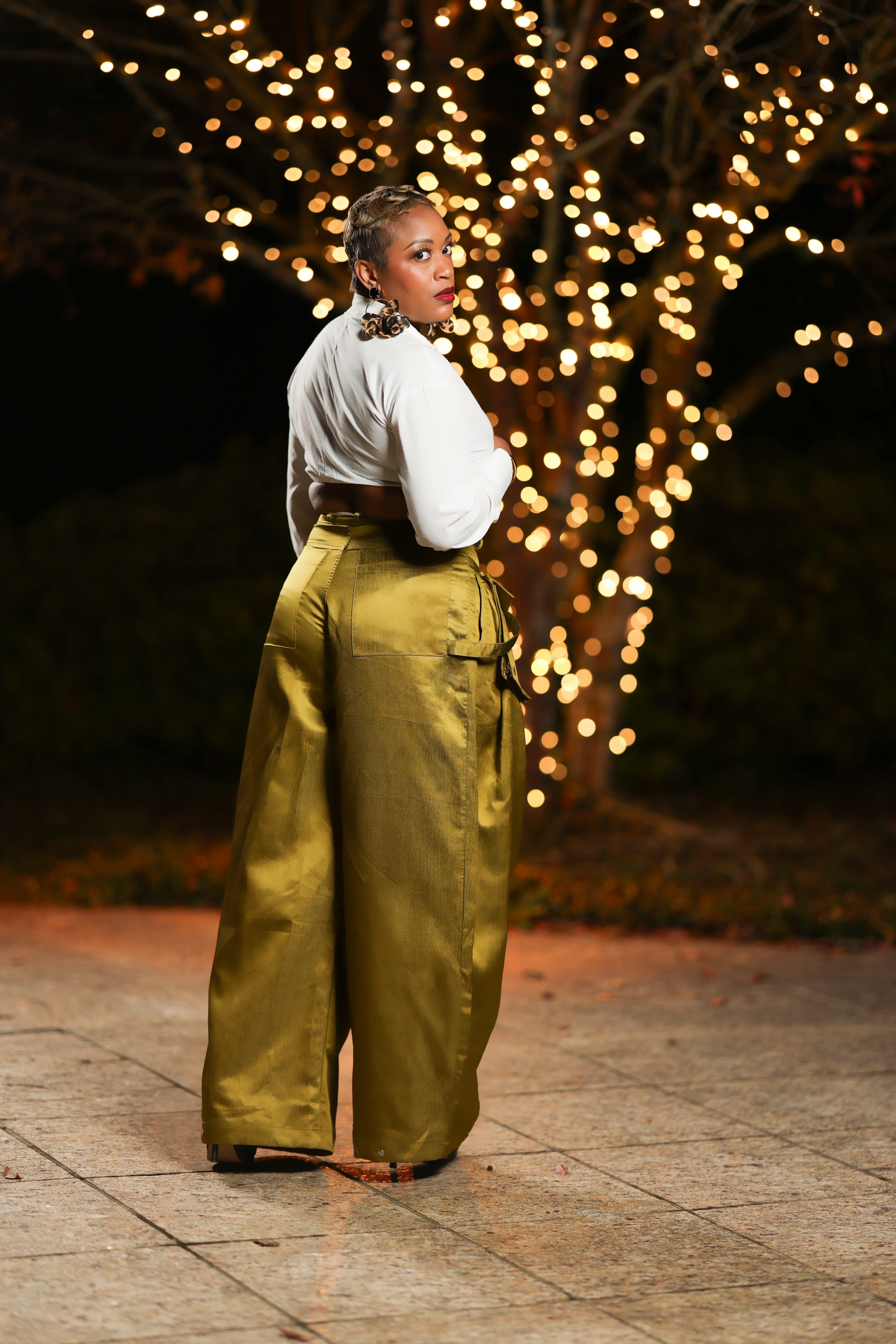 Chartreuse Luxe Cargo Pants