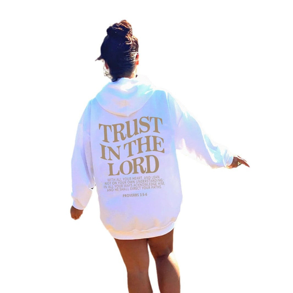 Letter printed hooded sweatshirt