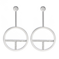 ER108W B.Tiff Pavé Logo T Bar Earrings