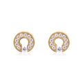 ER118G B.Tiff Gold Pavé Barrel Earrings