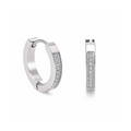 ER305W B.Tiff Pavé 18-Stone Hoop Earrings