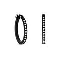 ER310B B.Tiff Black Pavé 28-Stone Classic Small Hoop Earrings