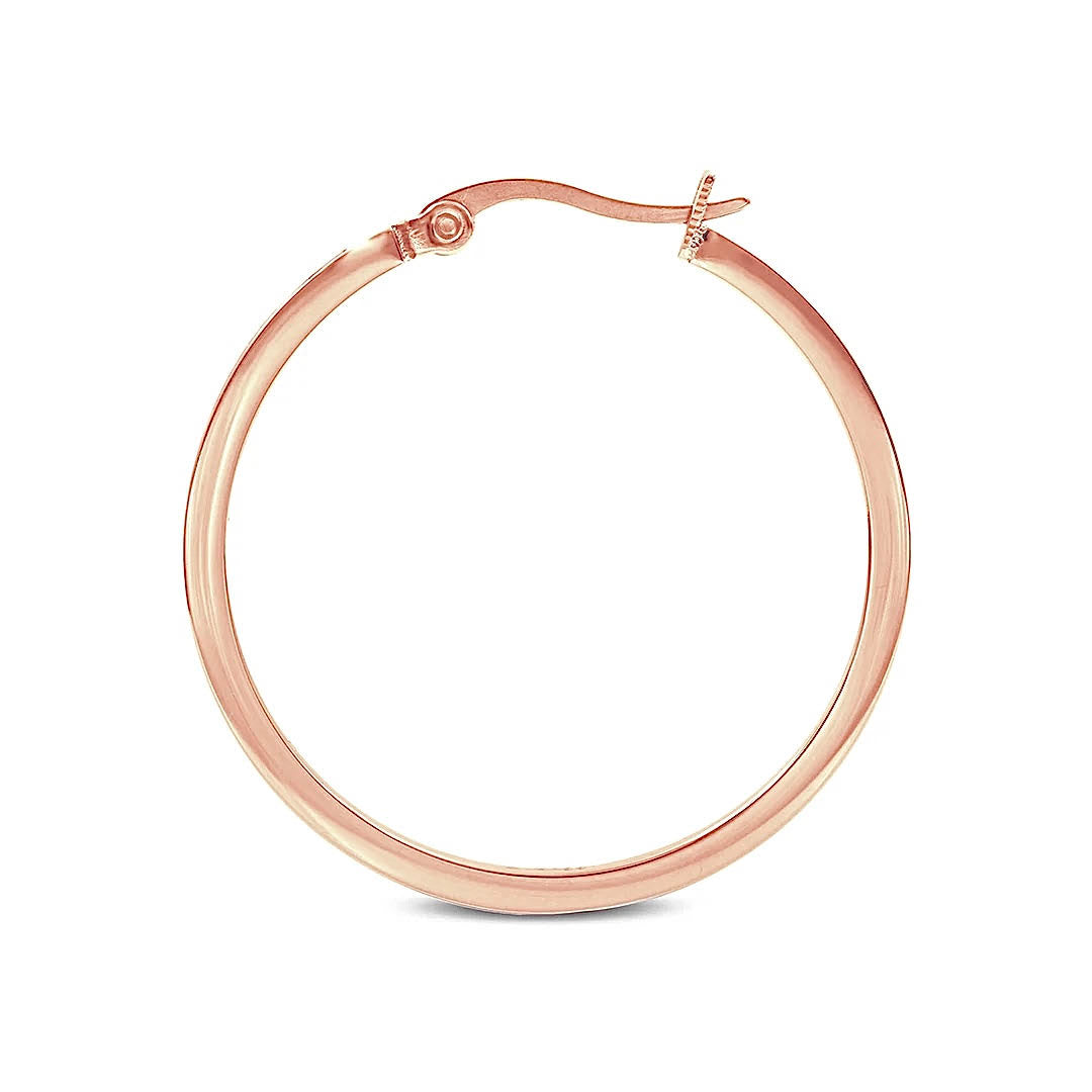 ER312RG B.Tiff Rose Gold Pavé 42-Stone Classic Medium Hoop Earrings