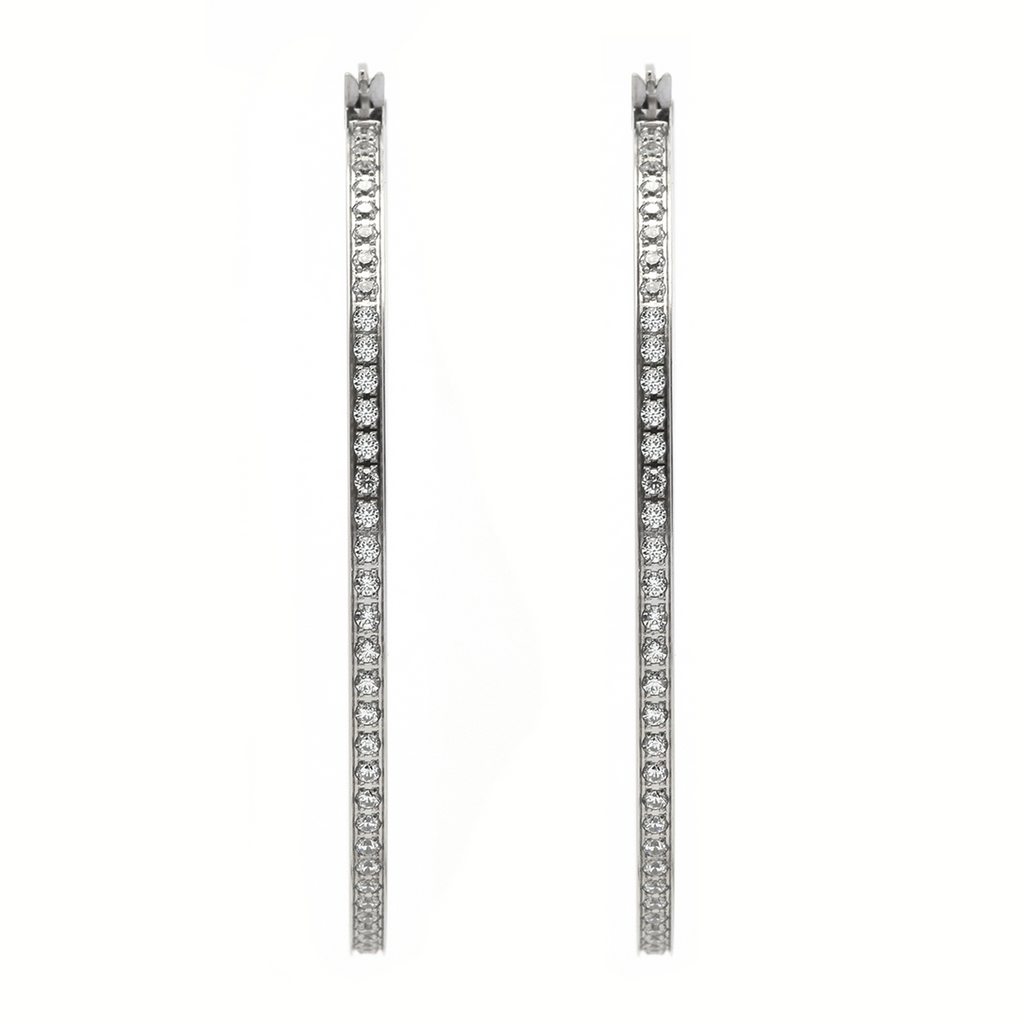 ER322W B.Tiff Pavé 146-Stone Big Hoop Earrings