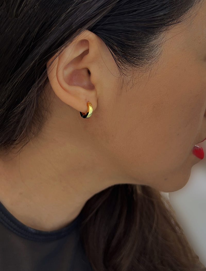 ESSENTIAL 18K Gold Over Sterling Silver Small Huggies Earrings