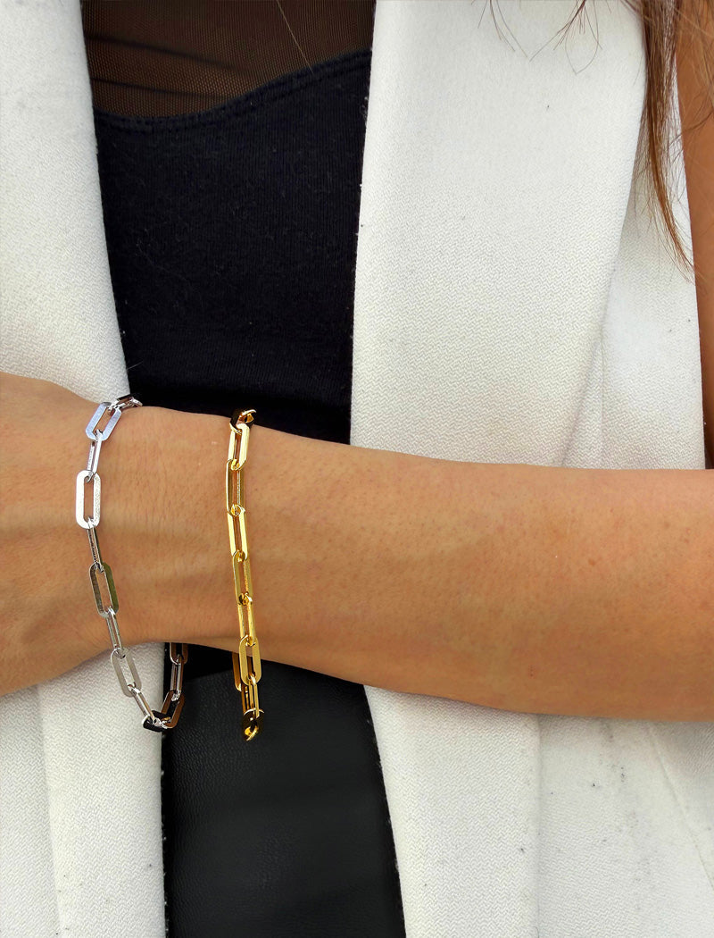 ESSENTIAL Medium Paperclip Link Chain Bracelet | 18K Gold Vermeil