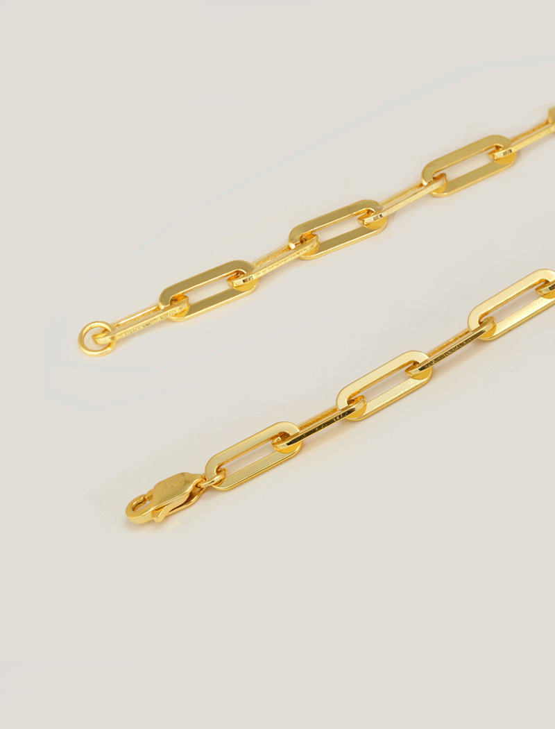 ESSENTIAL Medium Paperclip Link Chain Bracelet | 18K Gold Vermeil