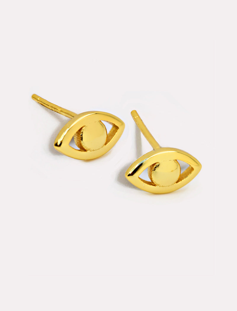 EVIL EYE Stud Earrings | 18K Gold Over Sterling Silver